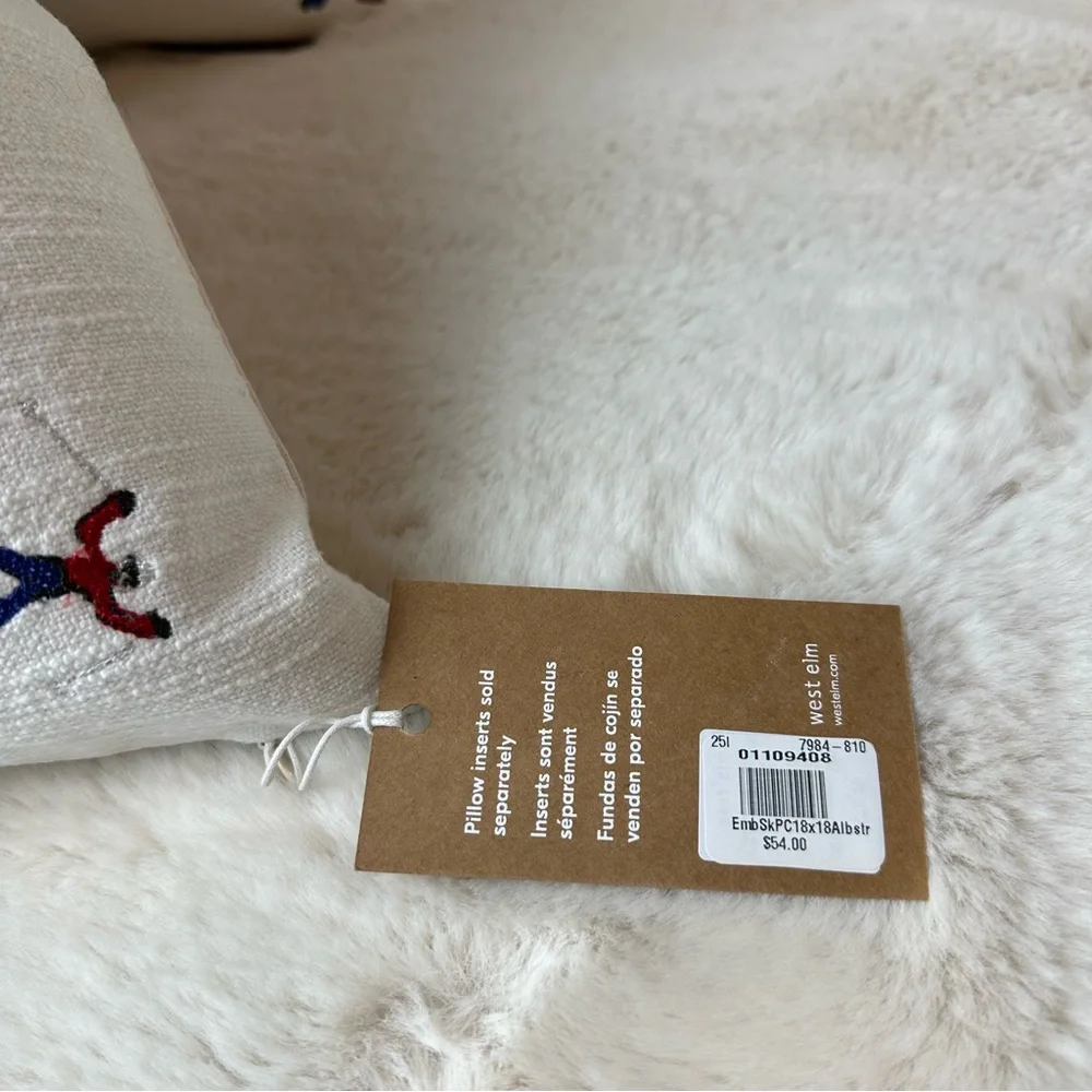 Set of Embroidered Skier 18” Pillow Covers - Picture 6 of 11